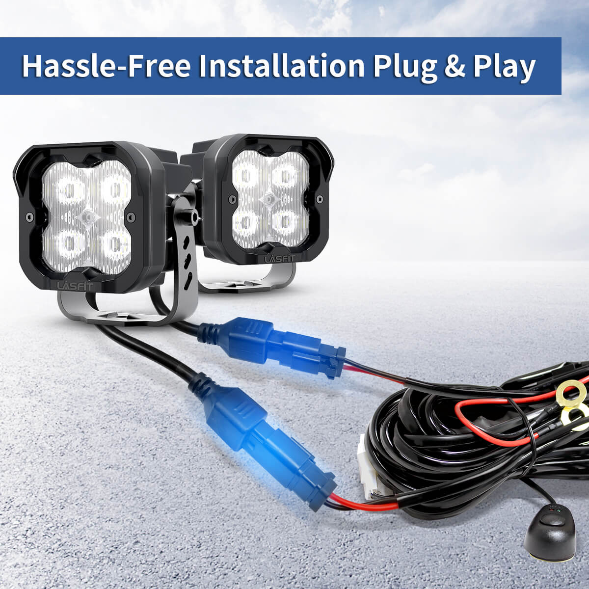LED Pods Wiring Harness with DT Connectors - 2 Leads - Image 2