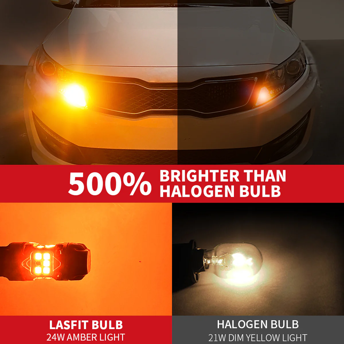 1156 P21W LED Turn Signal Bulbs CanBus-Ready Amber | T3 Series - Image 7