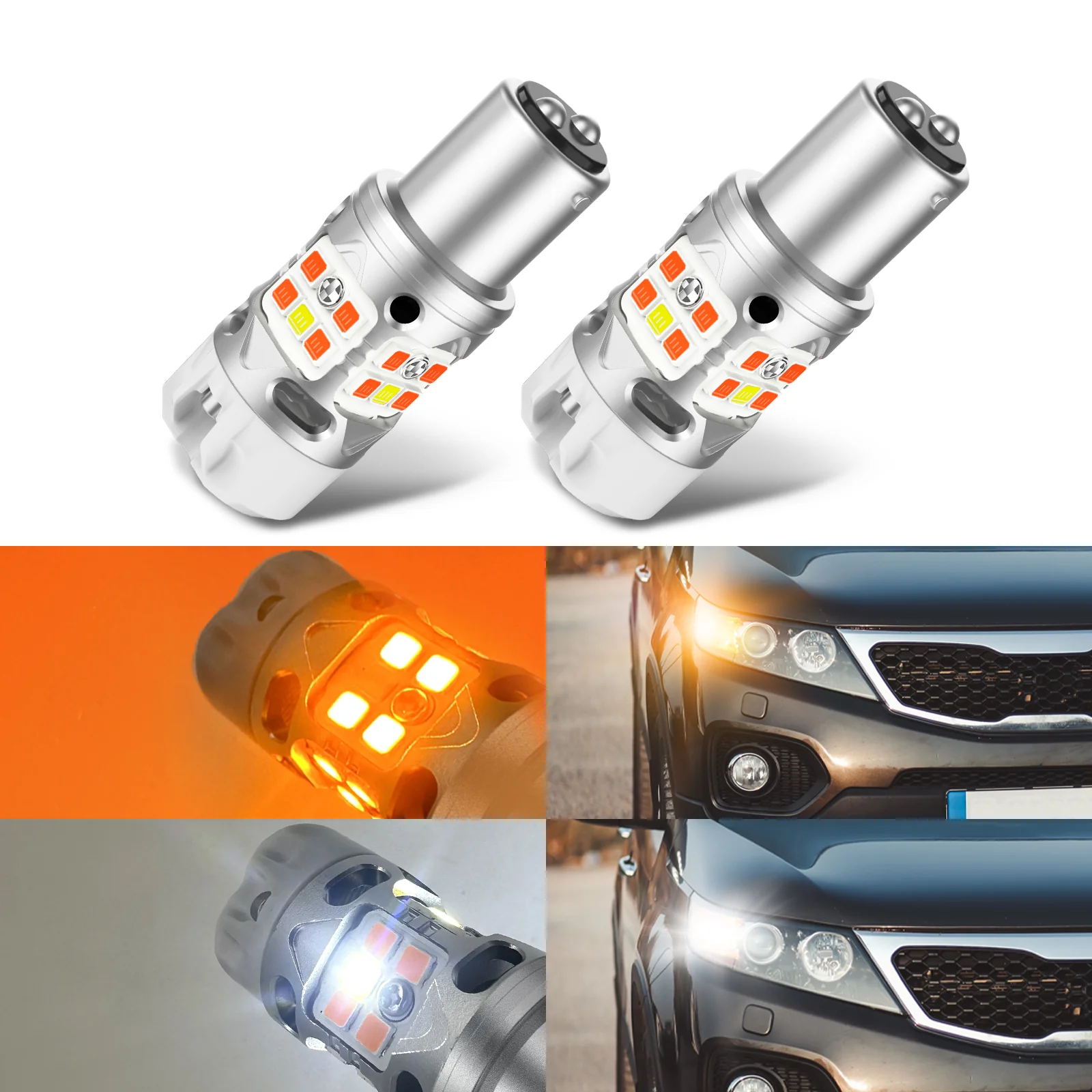 1157 2057 LED Front Turn Signal Bulbs CanBus-Ready Switchback | T3 Series - Image 5