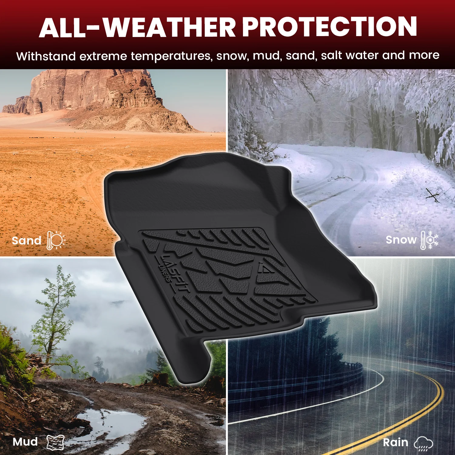 Fit for 2000-2006 Chevrolet Suburban 1st & 2nd Row Floor Mats, Fit 2nd Row Bench Seat Only - Image 3