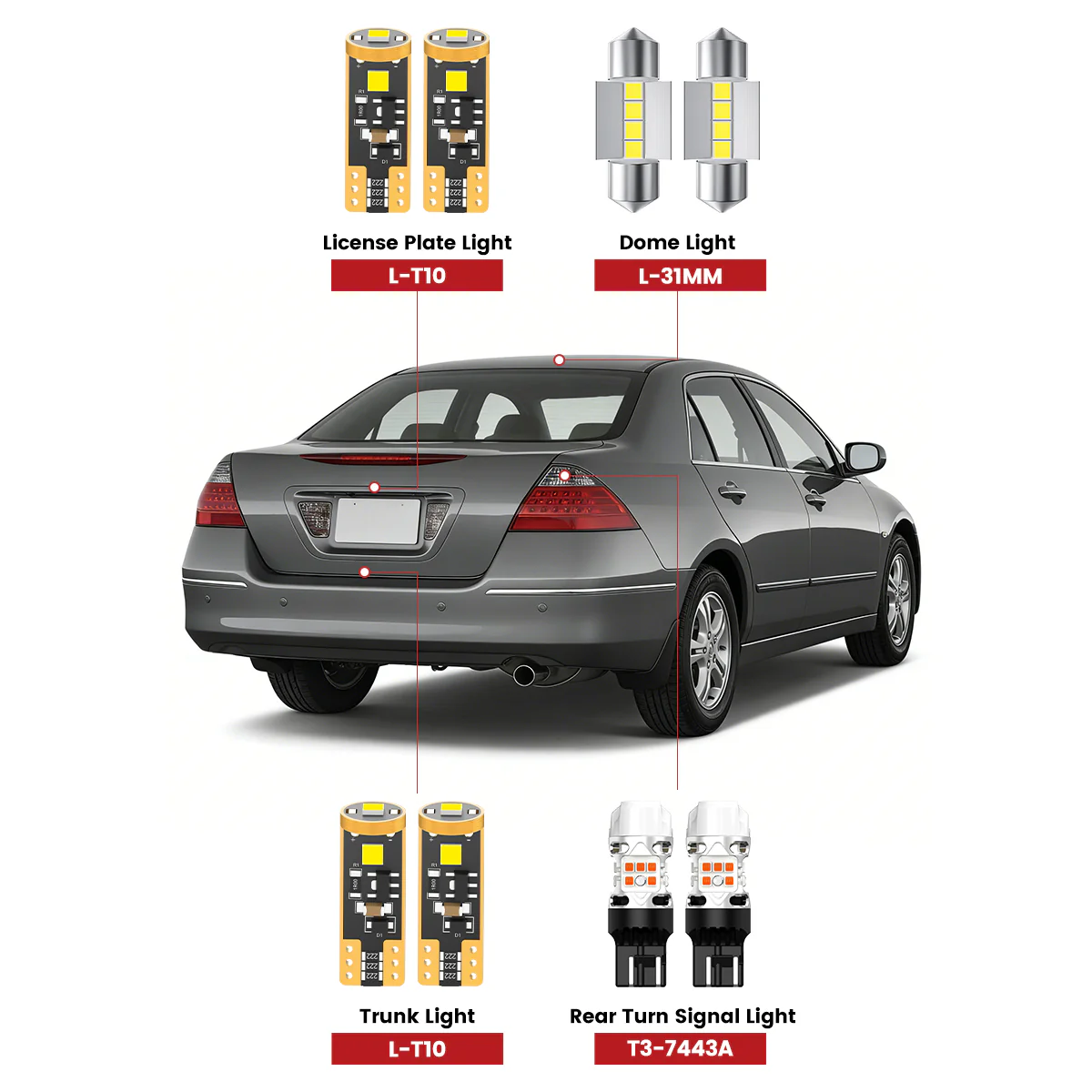 Fit for 2000-2007 Honda Accord LED Bulbs Upgrade - Image 2