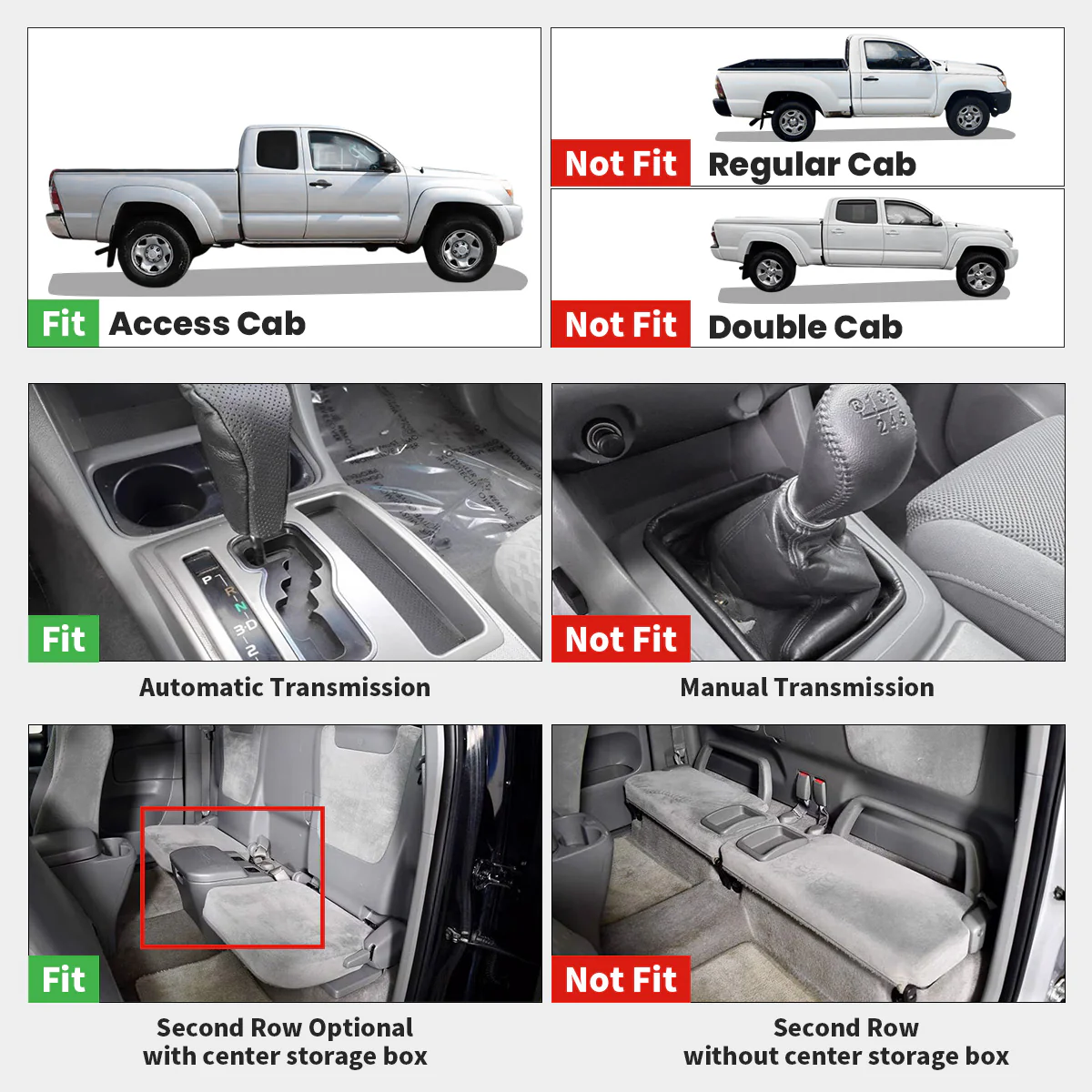 Fit for 2008-2011 Toyota Tacoma Floor Mats, Fit Auto Trans Only - Image 2