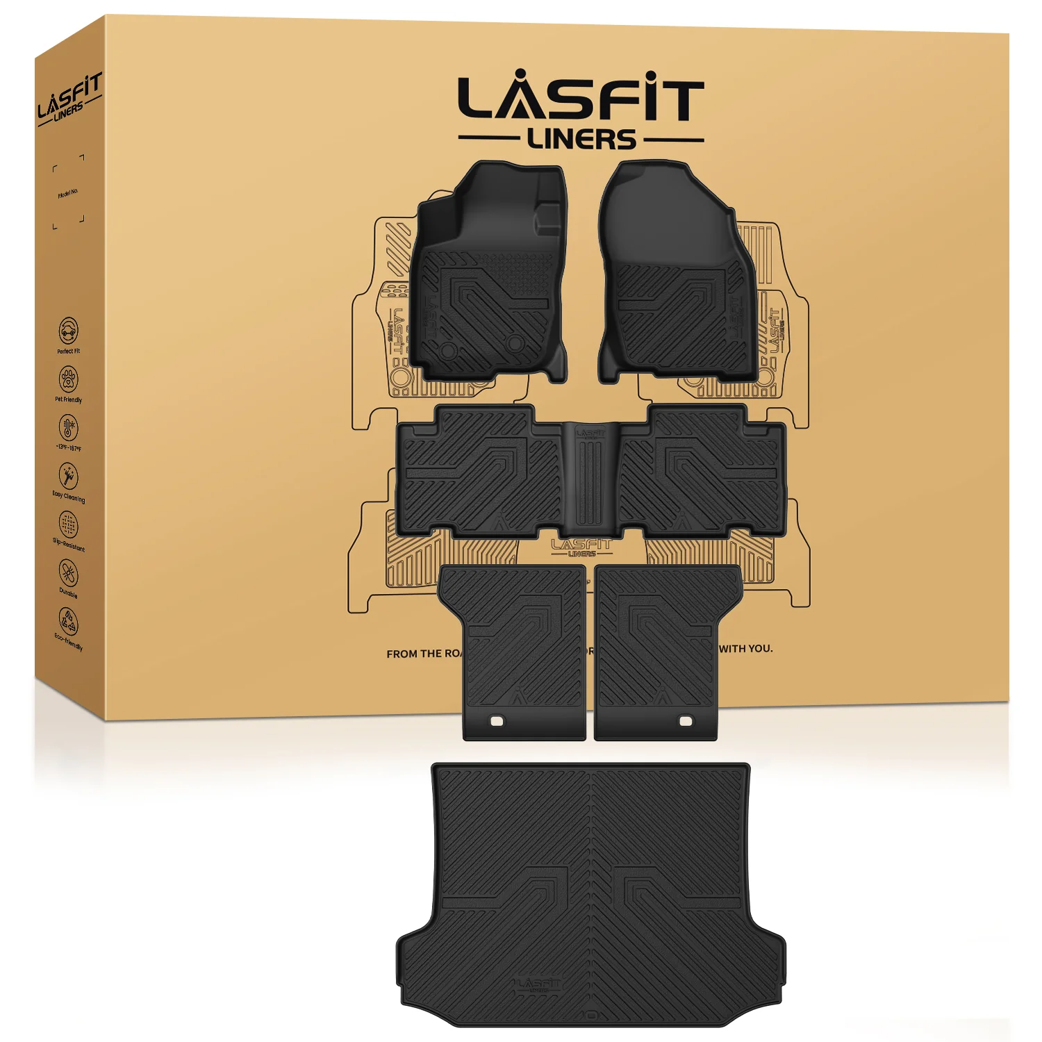 Fit for 2006-2012 Toyota RAV4 TPE Floor Mats & Seatback & Cargo Mat, Fit 2 Rows Only - Image 8
