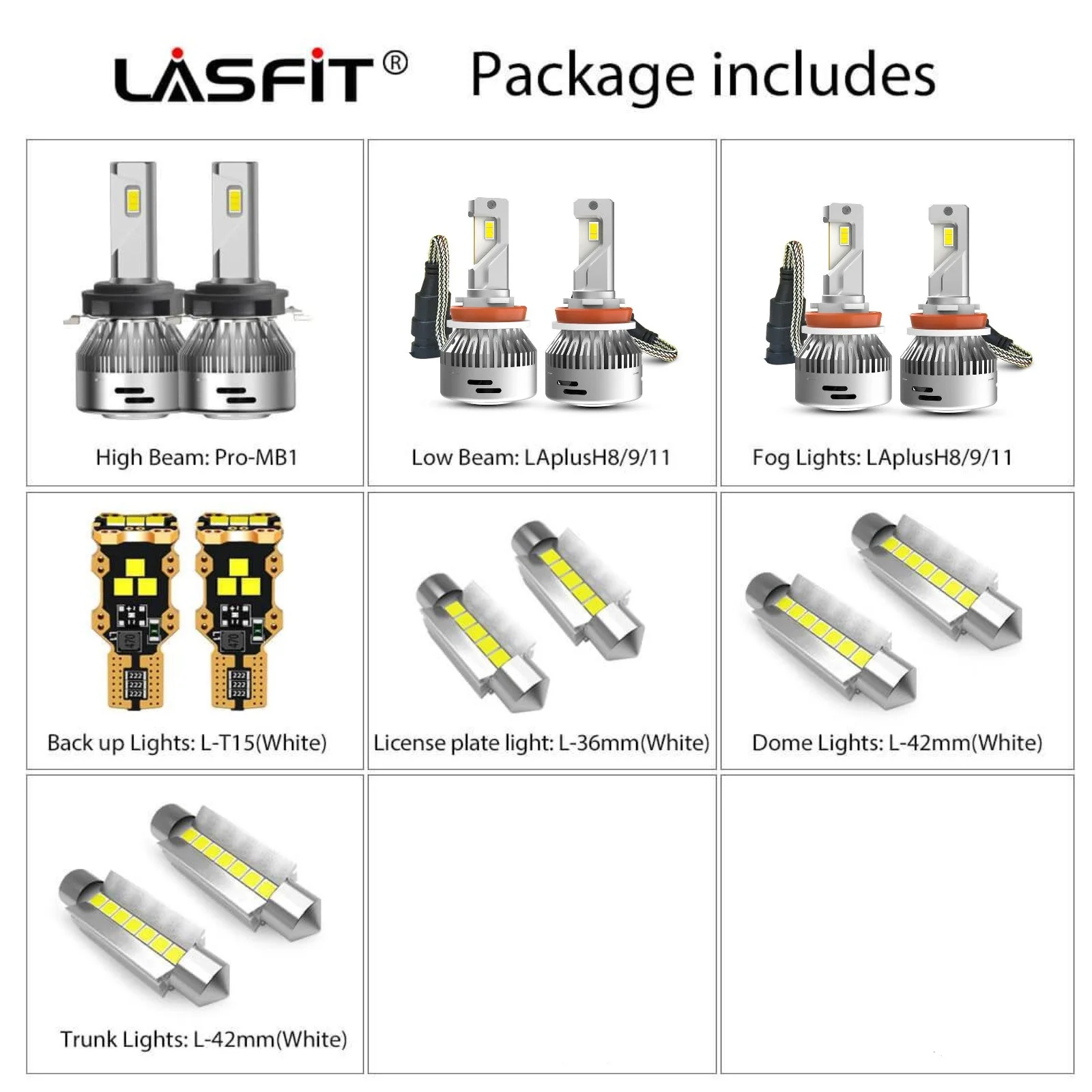 Fit for 2007-2011 Ford Fusion Custom H7 LED Bulbs Exterior Interior Light Plug and Play - Image 4