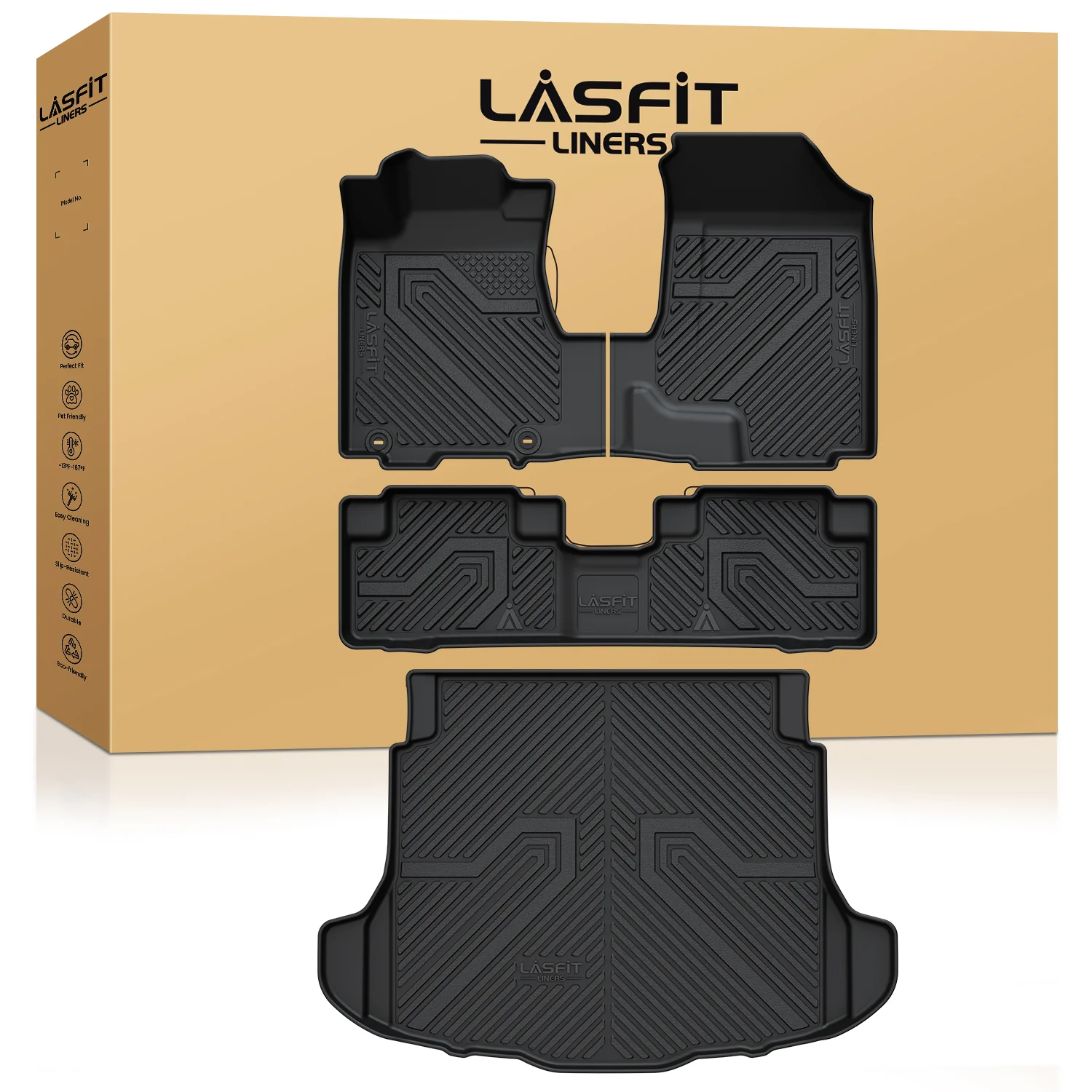 Fit for 2007-2011 Honda CR-V Floor Mats & Cargo Mat(For Passenger Seat Without Subwoofer) - Image 9