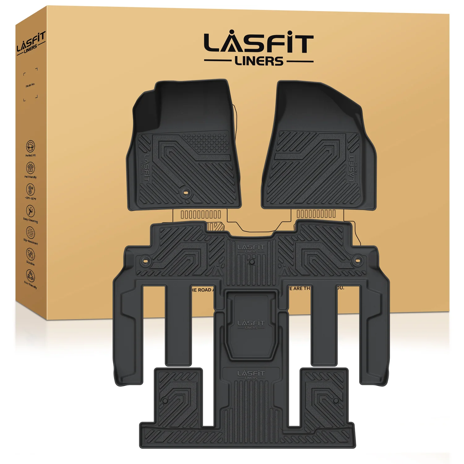 Fit for 2007-2016 GMC Acadia Floor Mats, Fit 2nd Row Bucket Seating Only - Image 9