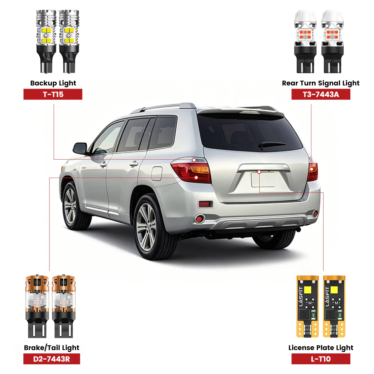 Fit for 2008-2010 Toyota Highlander LED Bulbs Upgrade - Image 2