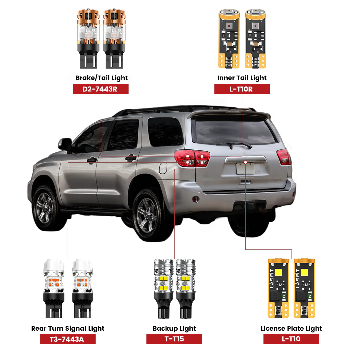 Fit for 2008-2017 Toyota Sequoia The Brightest LED Bulbs Upgrade - Image 2