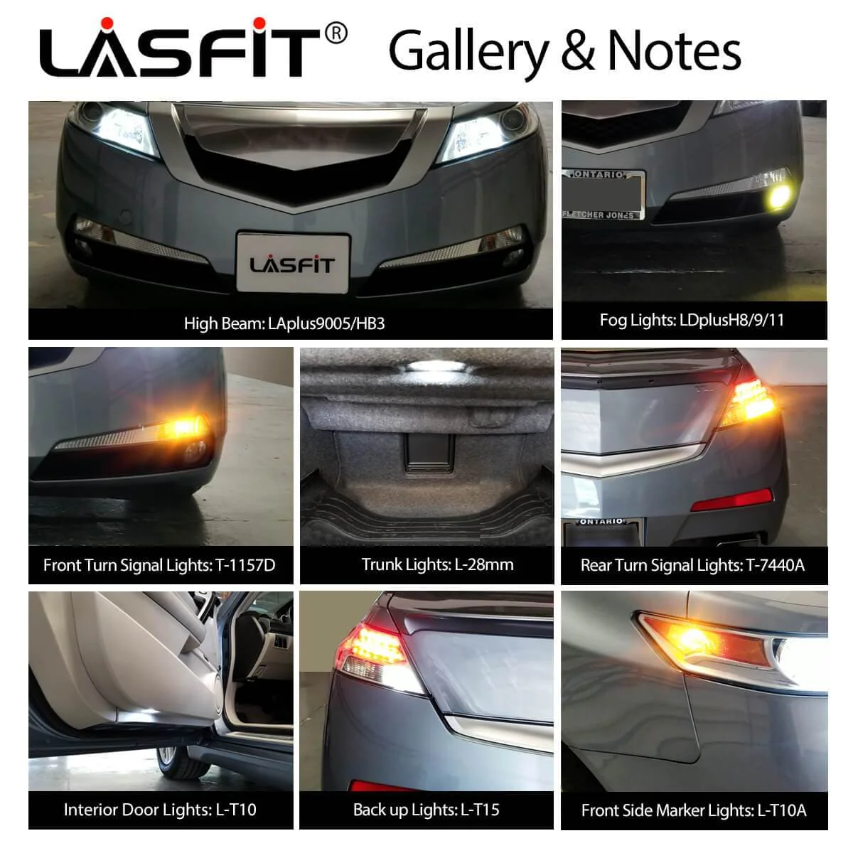 Fit for 2009-2011 Acura TL LED Bulbs Headlight Fog Exterior Interior Lights - Image 2