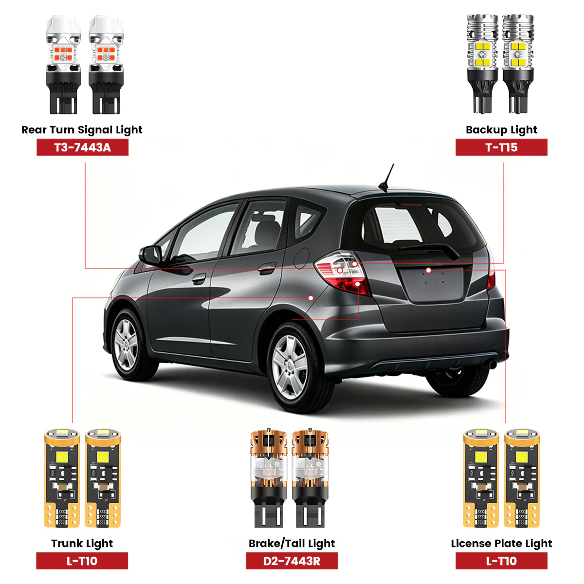 Fit for 2009-2013 Honda Fit The Brightest LED Bulbs Upgrade - Image 2