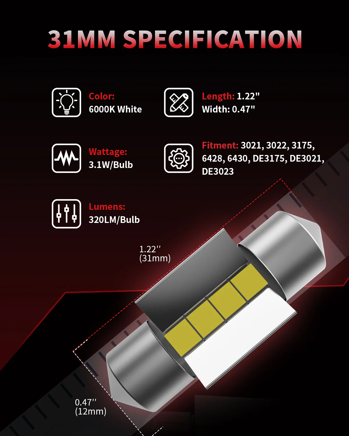 Fit for 2014-2019 Mitsubishi Outlander Custom H7 LED Bulbs Exterior Interior Lights Plug and Play - Image 45