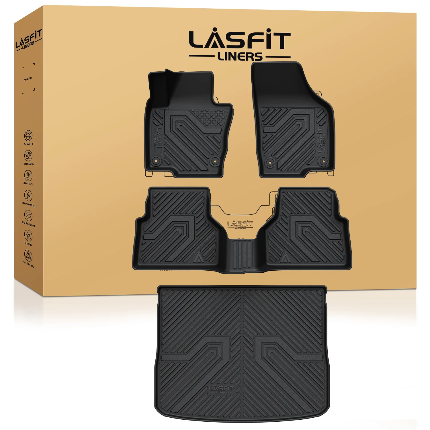 Fit for 2018 Volkswagen Tiguan Limited Floor Mats & Cargo Mat - Image 8