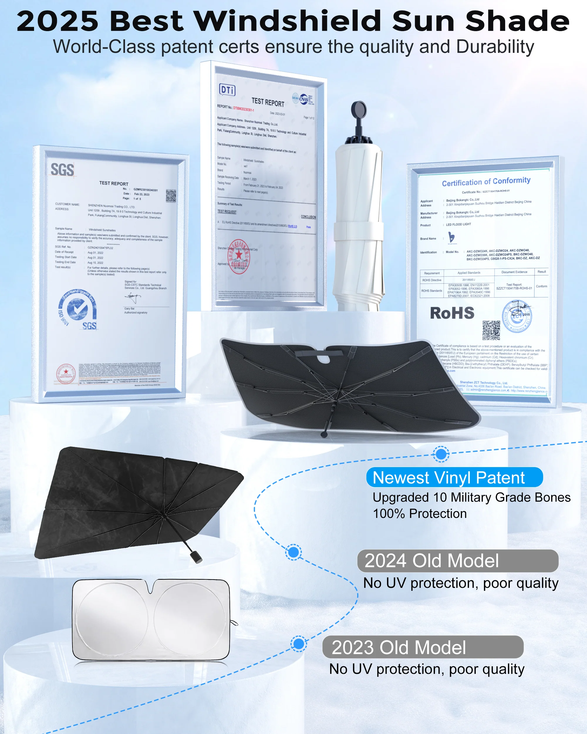 Weektic Windshield Sun Shade Umbrella for 2009-2026 Ram 1500/2500/3500/1500 Classic - Image 7