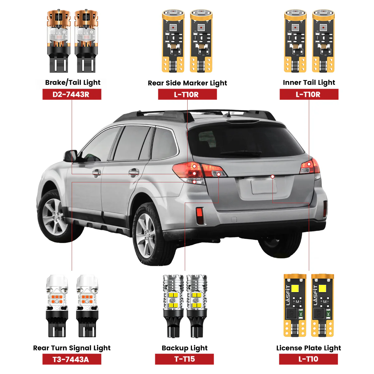 Fit for 2010-2014 Subaru Outback The Brightest LED Bulbs Upgrade - Image 2