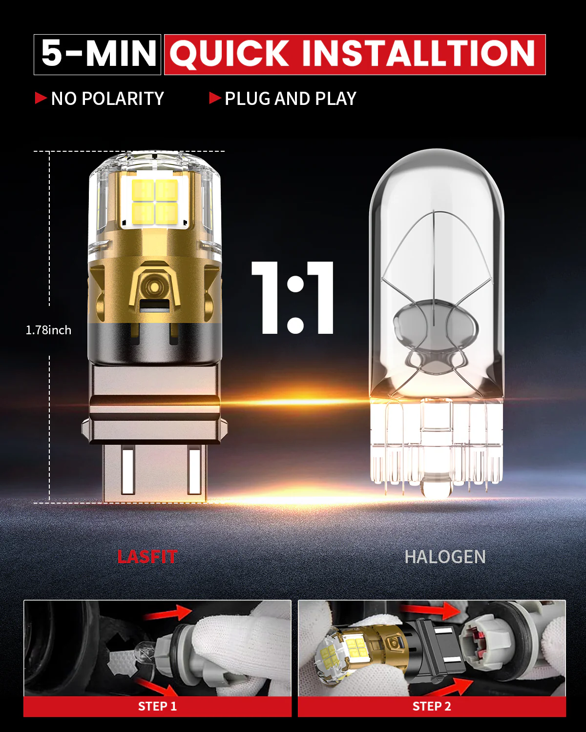 3157 3156 3057 4157 LED Reverse Backup Light Bulb | Xenon White，2 Bulbs | Upgraded L2 Series - Image 6