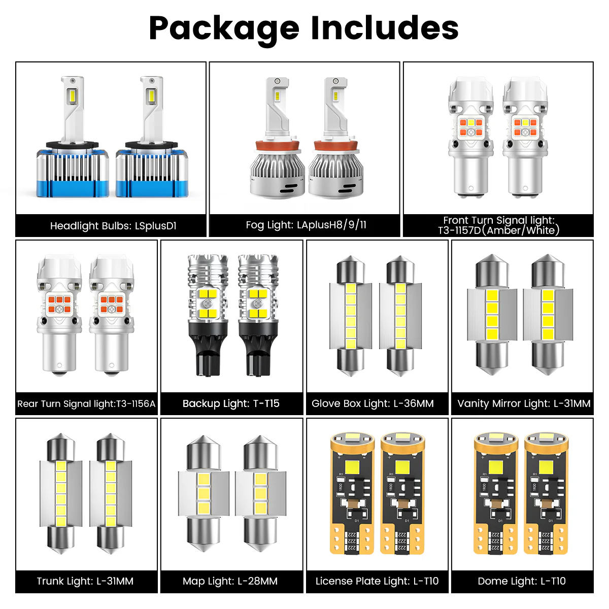 Fit for 2011-2014 Hyundai Sonata The Brightest LED Bulbs Upgrade - Image 13