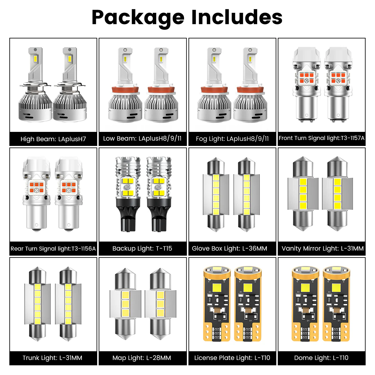 Fit for 2011-2014 Hyundai Sonata The Brightest LED Bulbs Upgrade - Image 7