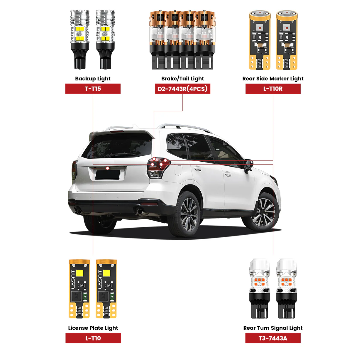 Fit for 2014-2016 Subaru Forester The Brightest LED Bulbs Upgrade - Image 2