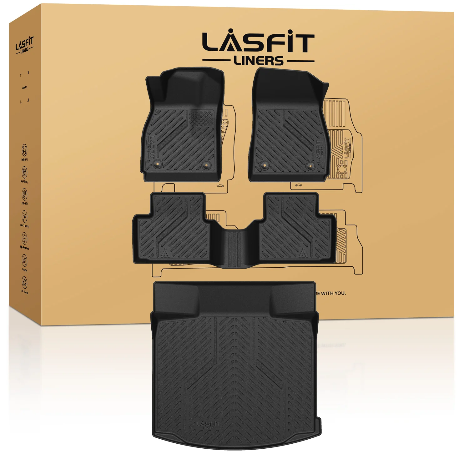Fit for 2013-2015 Chevrolet Malibu Floor Mats & Cargo Mat - Image 9