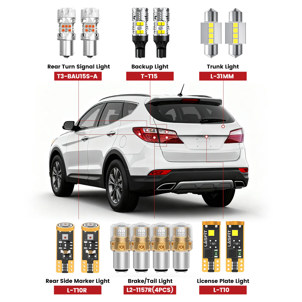 Fit for 2013-2016 Hyundai Santa Fe The Brightest LED Bulbs Upgrade | Tested and Verified - Image 2