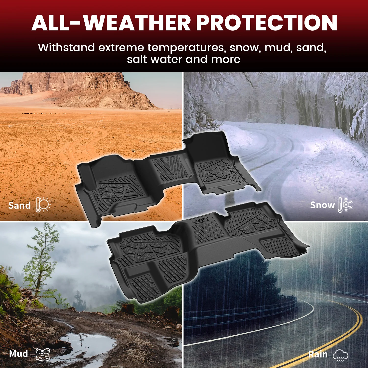 Fit for 2014-2018 Chevrolet Silverado 1500 Floor Mats, Fit Carpet Floor & Without 4*4 Shifter Only - Image 10