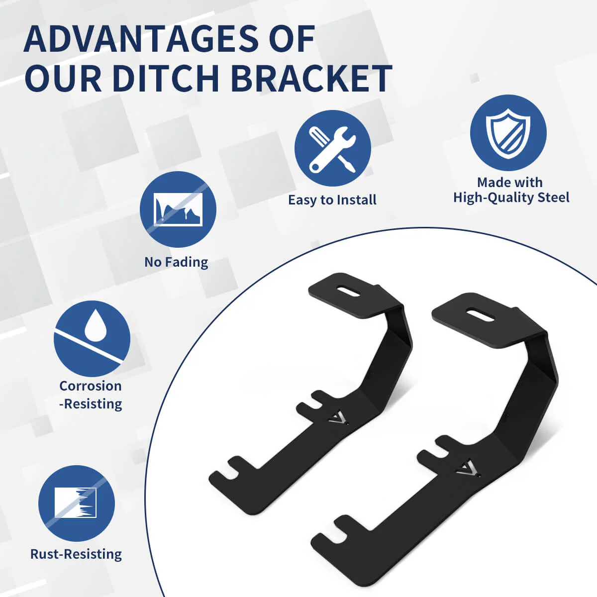 Fit For 2014-2018 Chevrolet Silverado 1500 Low Profile Ditch Light Brackets | LASFIT - Image 2