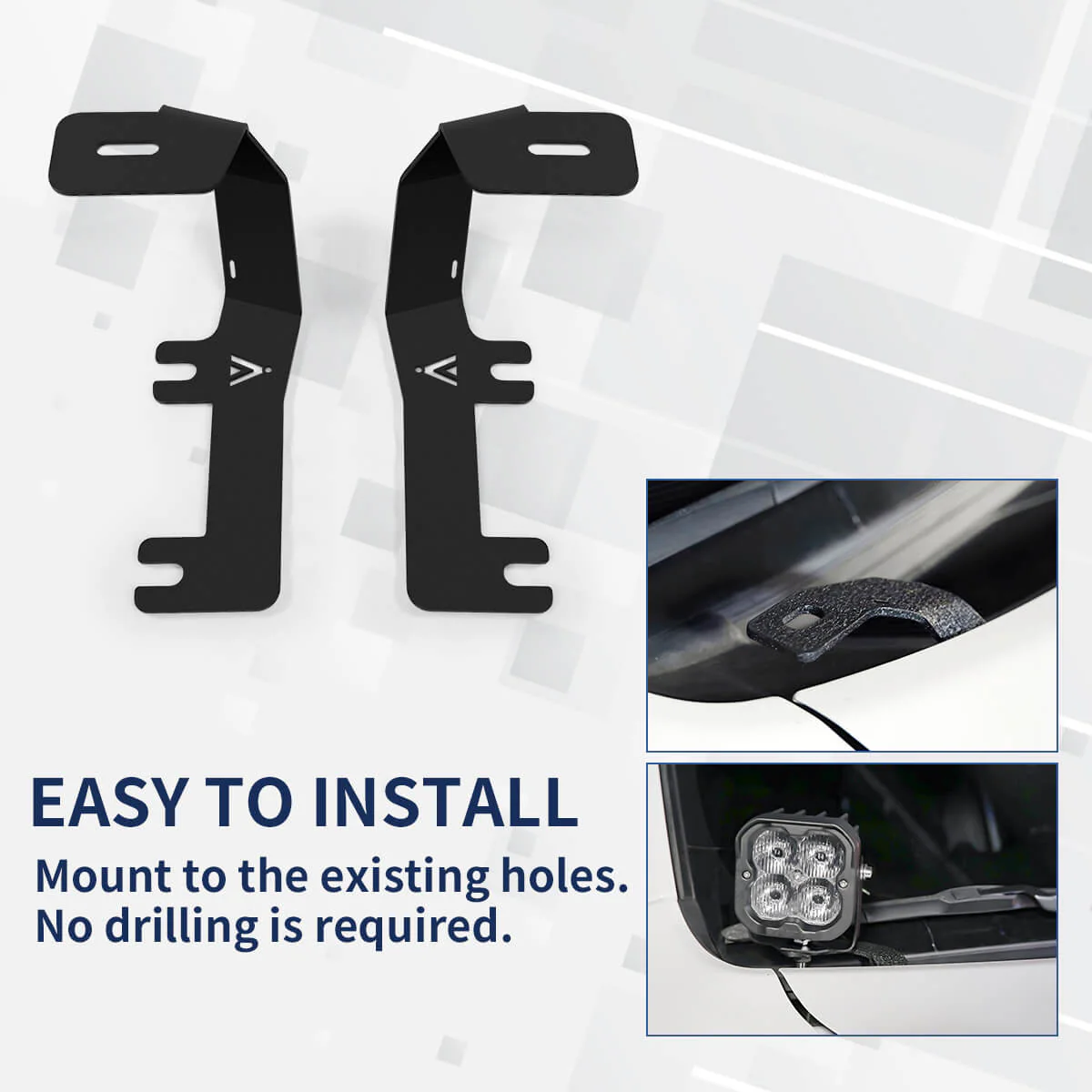 Fit For 2014-2018 Chevrolet Silverado 1500 Low Profile Ditch Light Brackets | LASFIT - Image 4