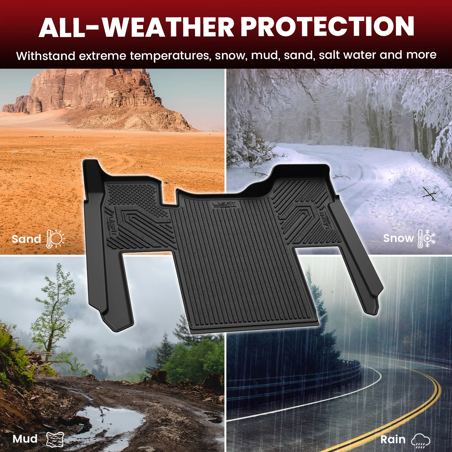 Fit for 2013-2026 Kenworth T680 Floor Mats, Fit Sleeper Cab & Without shifter Only, Not Fit Day Cab - Image 3