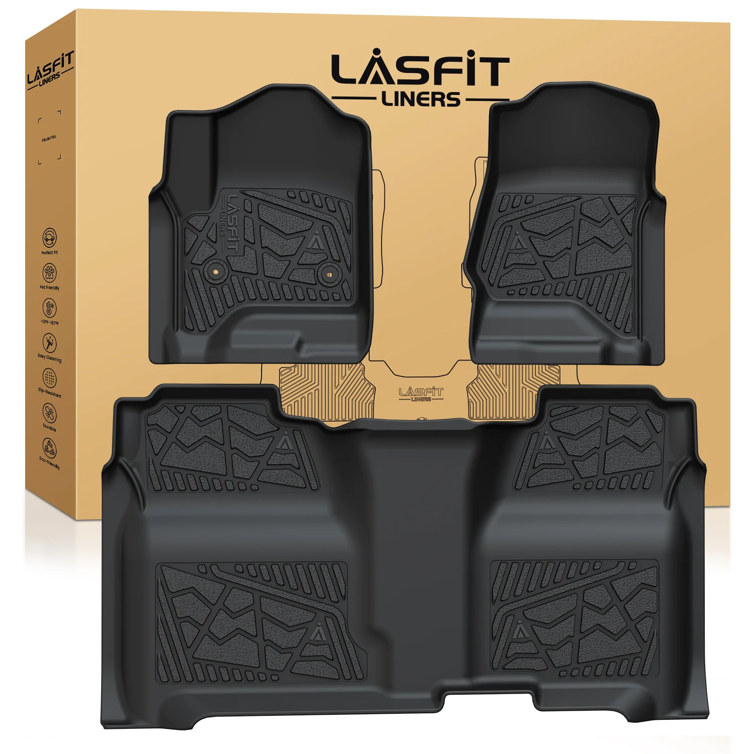 Fit for 2014-2018 Chevrolet Silverado 1500 Floor Mats, Fit Carpet Floor & Without 4*4 Shifter Only - Image 9