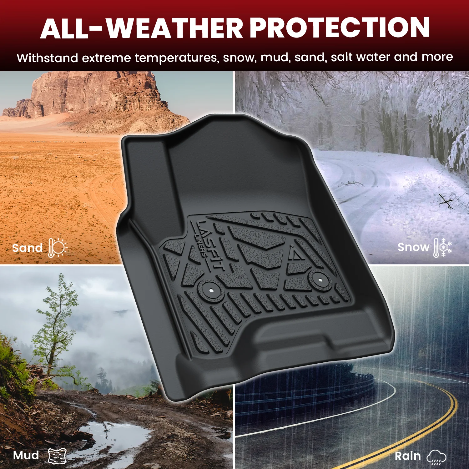 Fit for 2014-2018 GMC Sierra 1500 Floor Mats, Fit Carpet Floor & Without 4*4 Shifter Only - Image 4