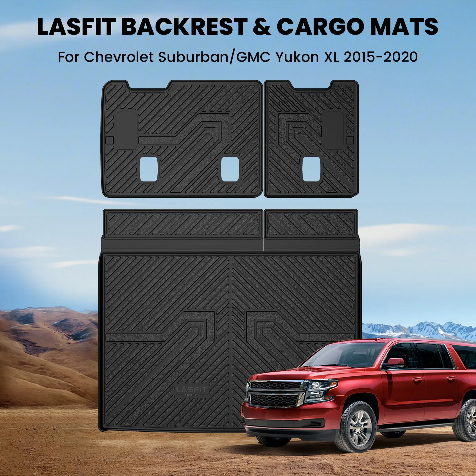 Fit for 2015-2020 Cadillac Escalade ESV Cargo Mat & Seatback Mat - Image 2
