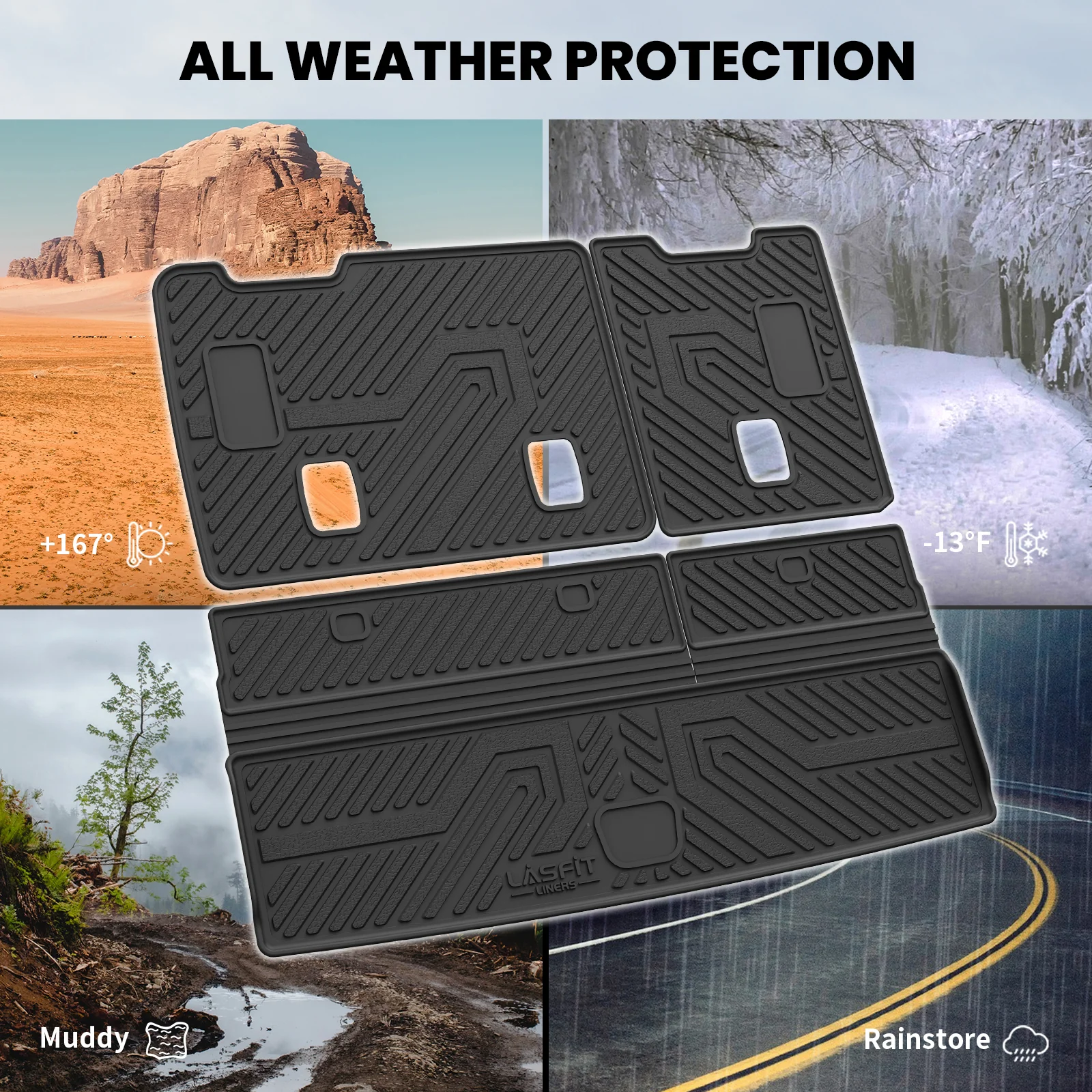 Fit for 2015-2020 GMC Yukon Floor Mats & Seatback & Cargo Mat - Image 17