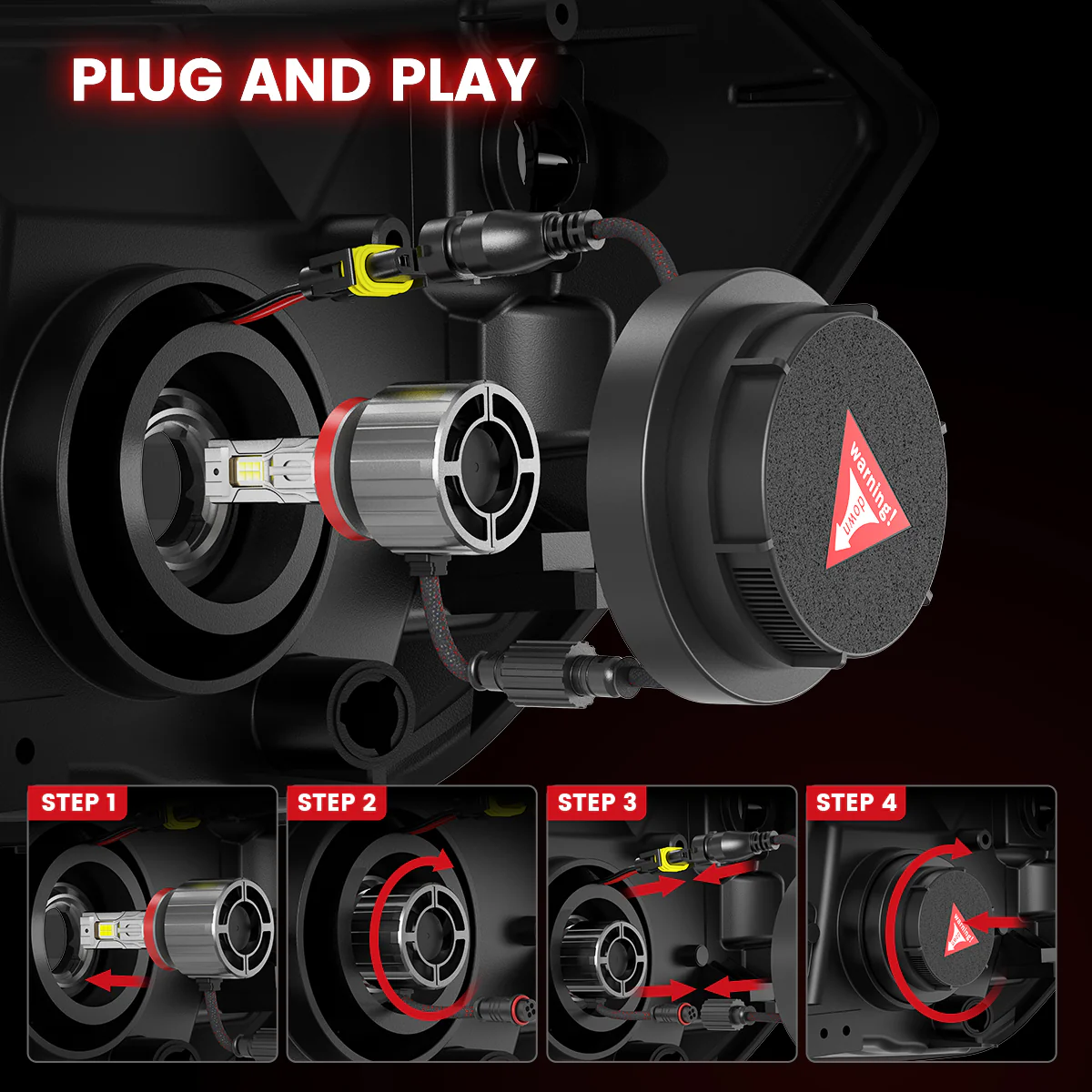 Fit for 2019-2024 Ram 2500 3500 Custom Made LED H11 9005 Headlight Bulbs with Dust Cover | Pro-DC Series - Image 11