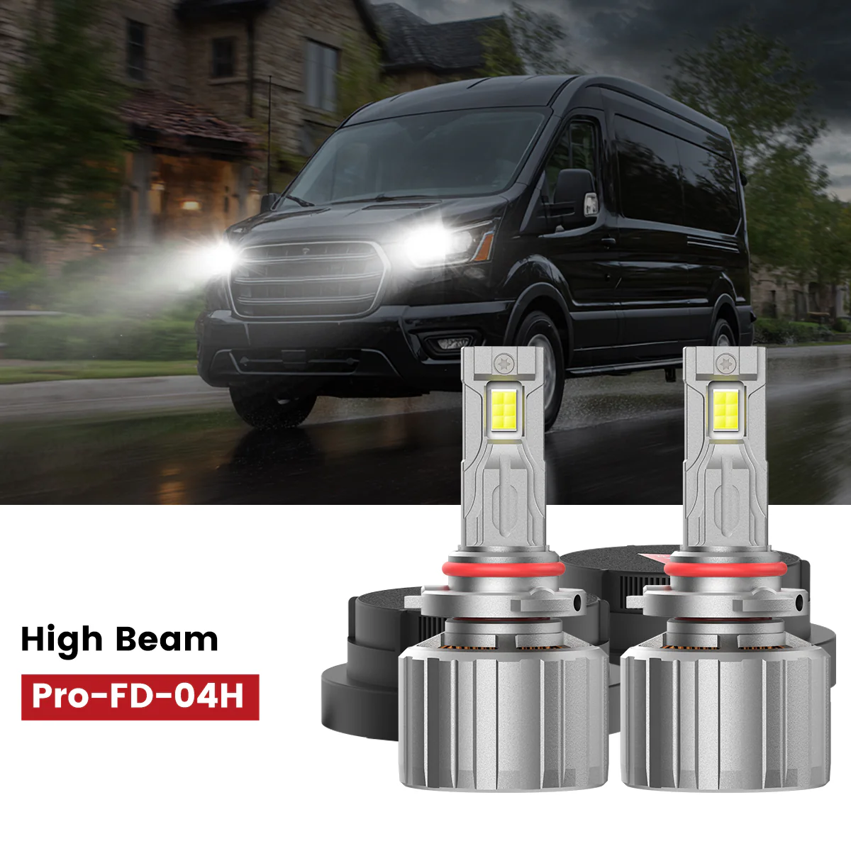 Fit for 2015-2025 Ford Transit-150/250/350 Custom H11 9005 LED Bulbs w/ Dust Cover | Pro-DC Series - Image 16