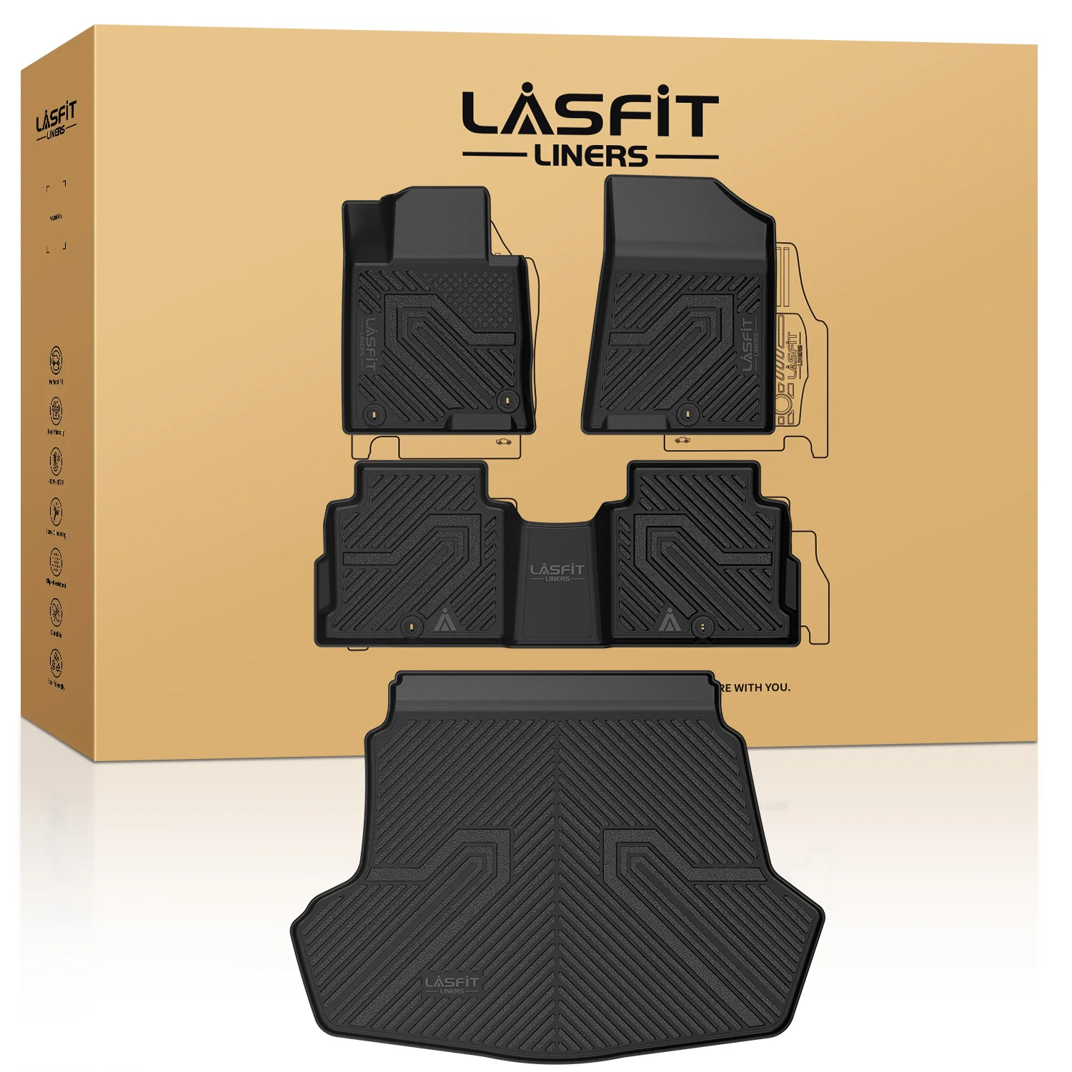 Fit for 2016-2020 Kia Optima Floor Mats & Cargo Mat, Fit Gasoline Only - Image 8