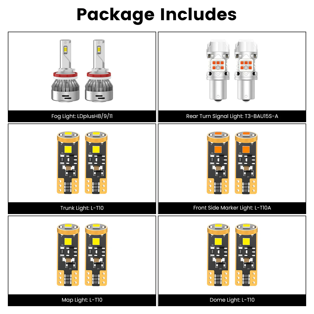 Fit for 2016-2021 Honda Civic Sedan Coupe Hatchback LED Bulbs Upgrade | Tested and Verified - Image 3