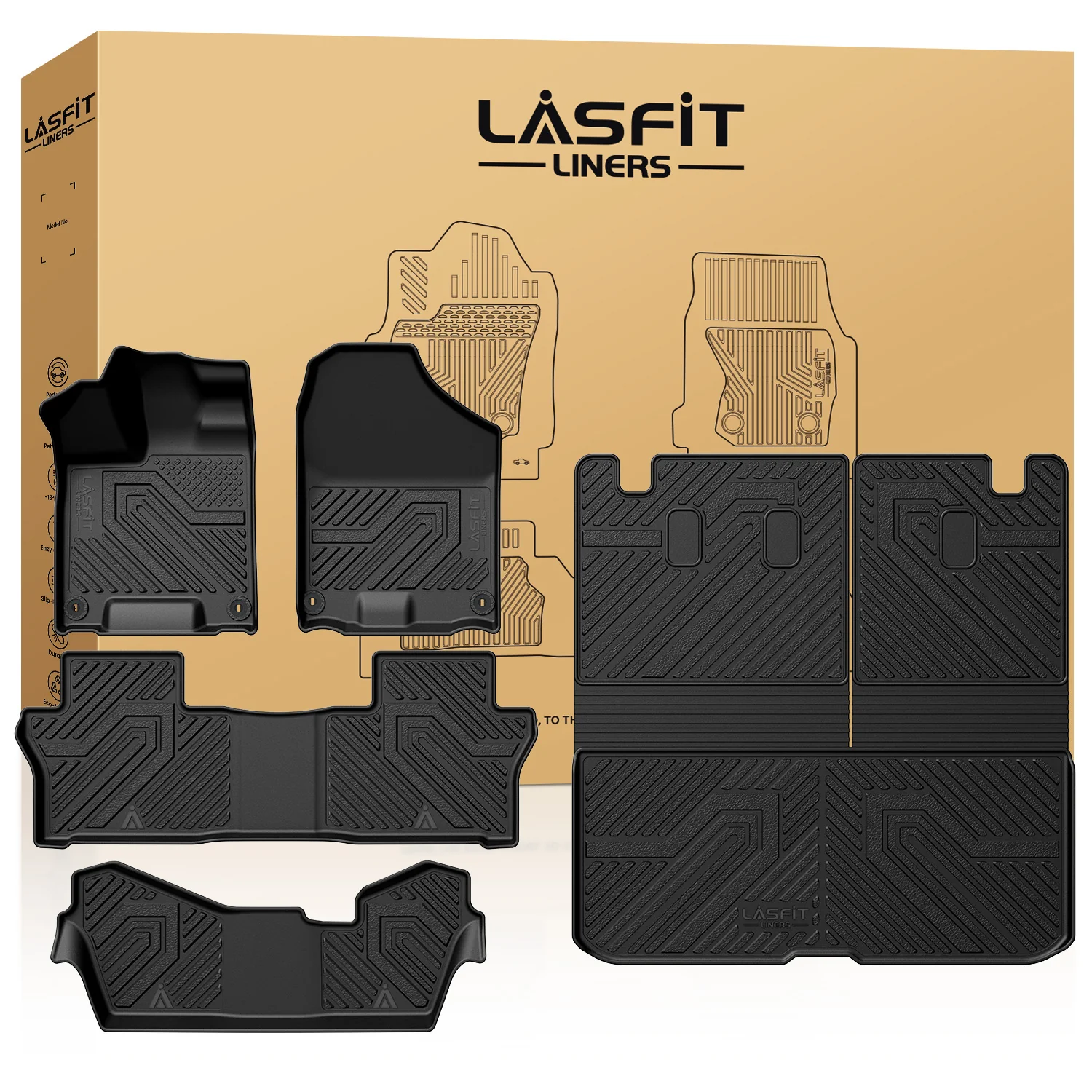 Fit for 2016-2022 Honda Pilot Floor Mats or Cargo & Seatback Mat, Cargo Mat Fit in Highest Position Only - Image 7
