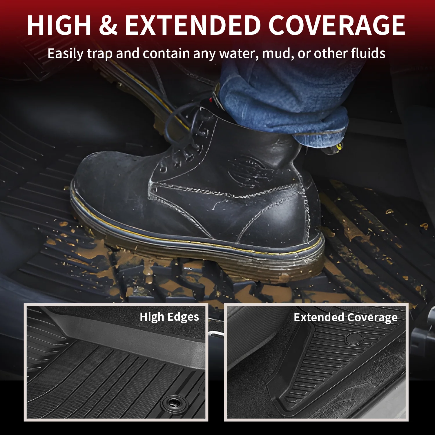 Fit for 2016-2023 Toyota Tacoma 1st Row Floor Mats, Auto Transmission Only, Fit Double & Access Cab - Image 4