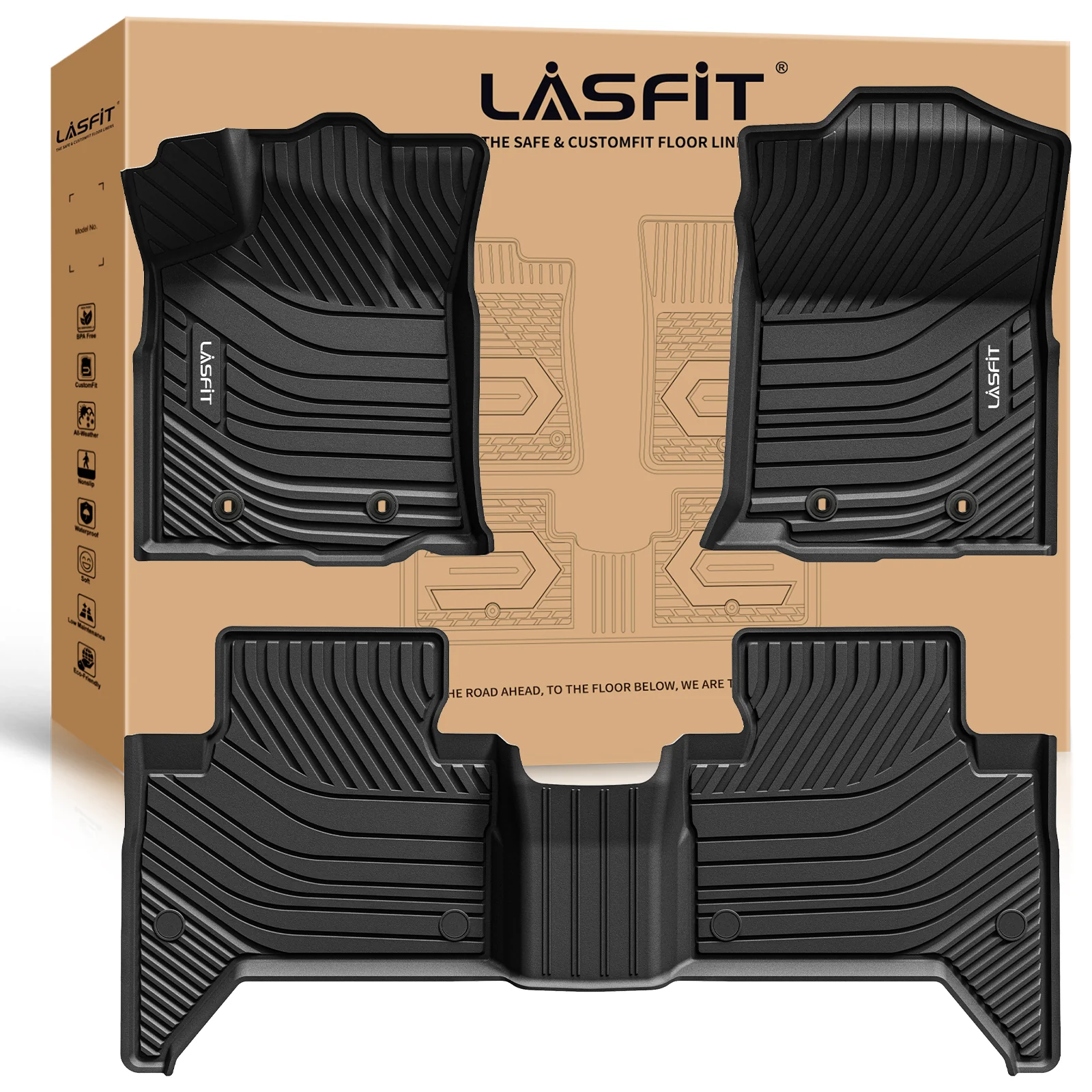 Fit for 2016-2023 Toyota Tacoma 1st Row Floor Mats, Auto Transmission Only, Fit Double & Access Cab - Image 8