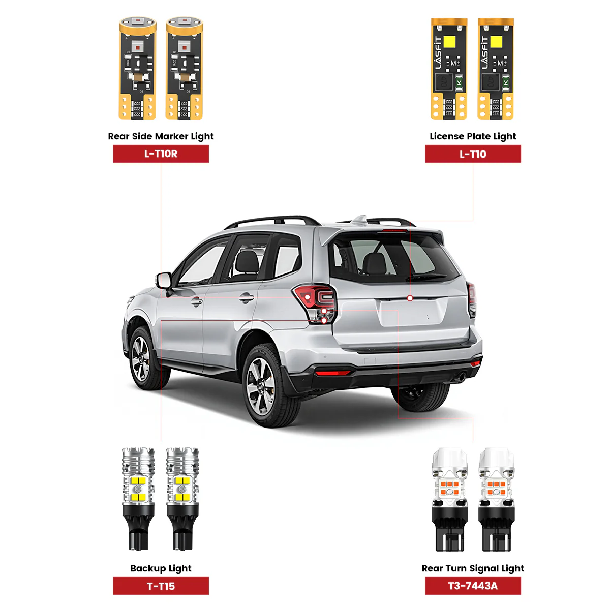 Fit for 2017-2018 Subaru Forester The Brightest LED Bulbs Upgrade - Image 2