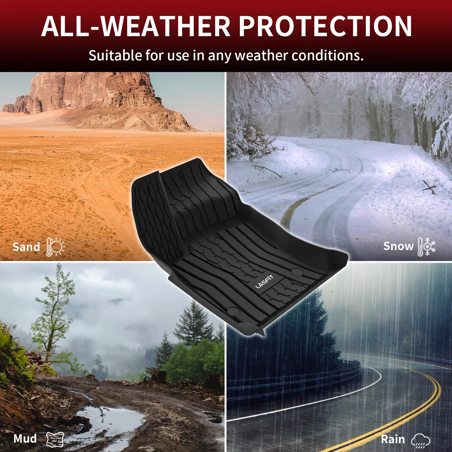 Fit for 2017-2020 Lincoln Continental Custom Floor Mats TPE Material 1st & 2nd Row Seat - Image 8