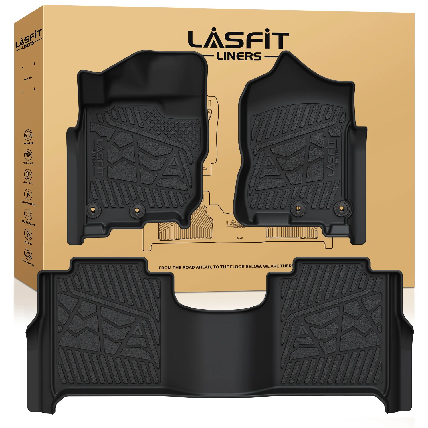 Fit for 2017-2024 Nissan Titan TPE Floor Mat, Fit Crew Cab Equipped with Rear Seat Cargo Organizer - Image 8