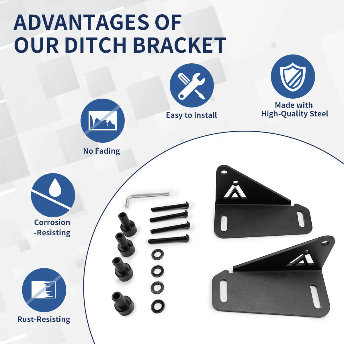 Fit For 2018-2024 Jeep Wrangler JL Gladiator JT 50" 52'' Light Bar Hood Mount Brackets | LASFIT - Image 2