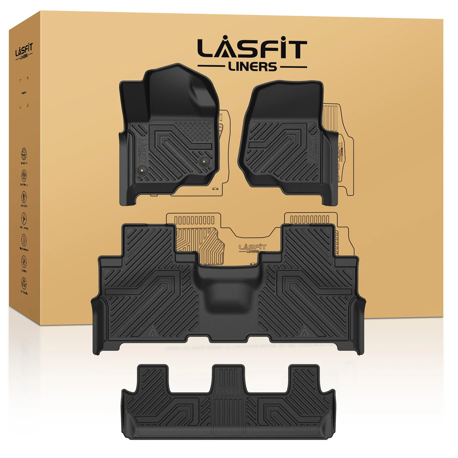 Fit for 2021-2024 Ford Expedition 8 Seats Floor Mats or Seatback & Cargo Mats - Image 8