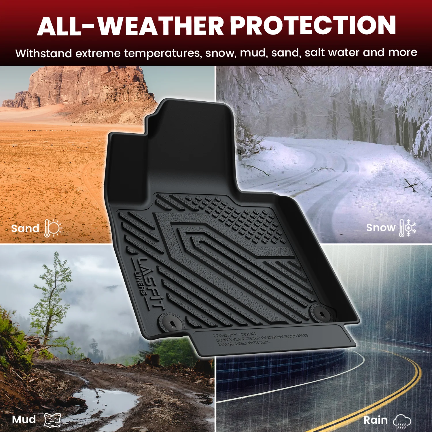 Fit for 2019-2020 Hyundai Santa Fe Floor Mats & Cargo Mat, Not Fit 2019 Santa Fe XL - Image 6