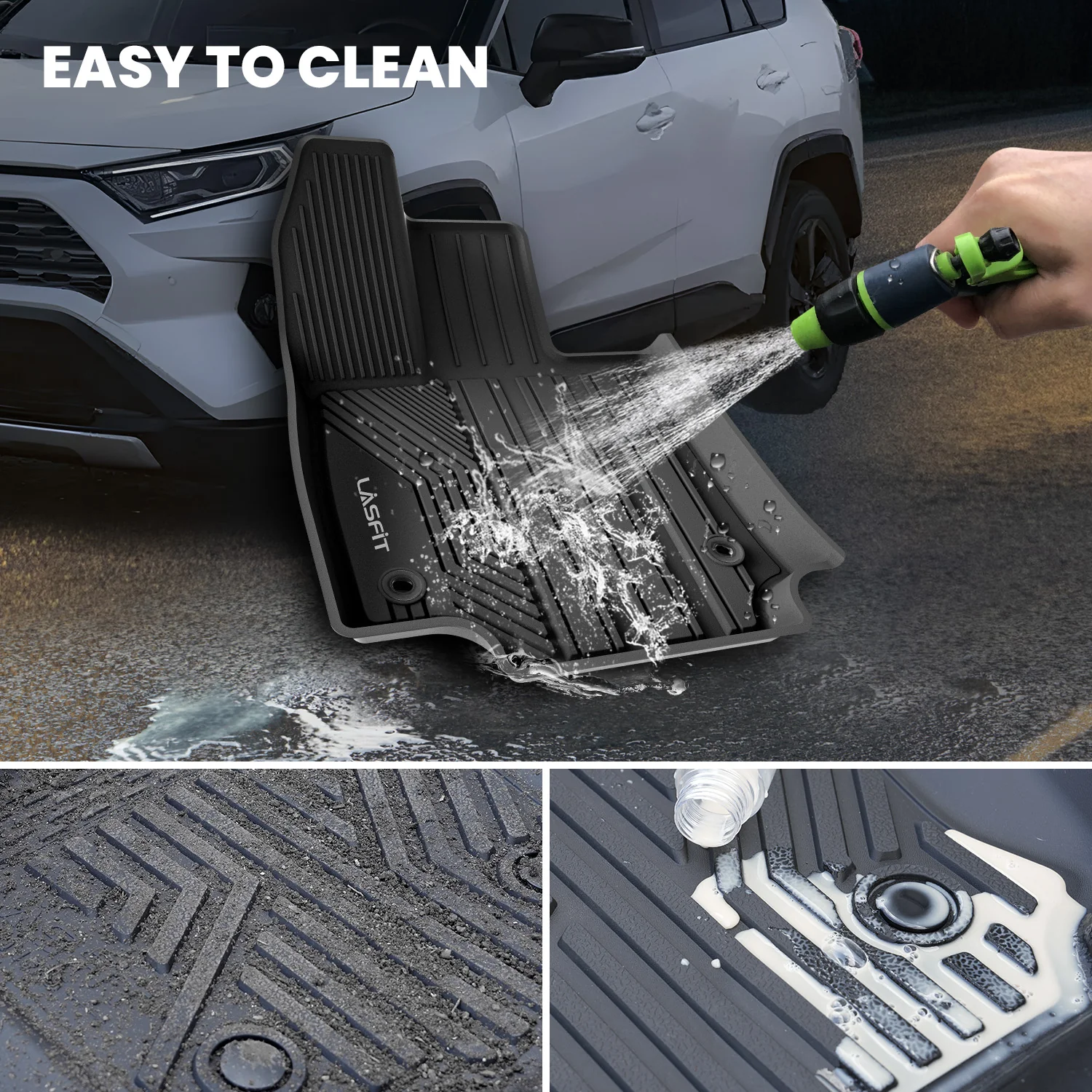 Fit for 2019-2025 Toyota RAV4 All-weather TPE Floor Mats & Cargo Mat - Image 17