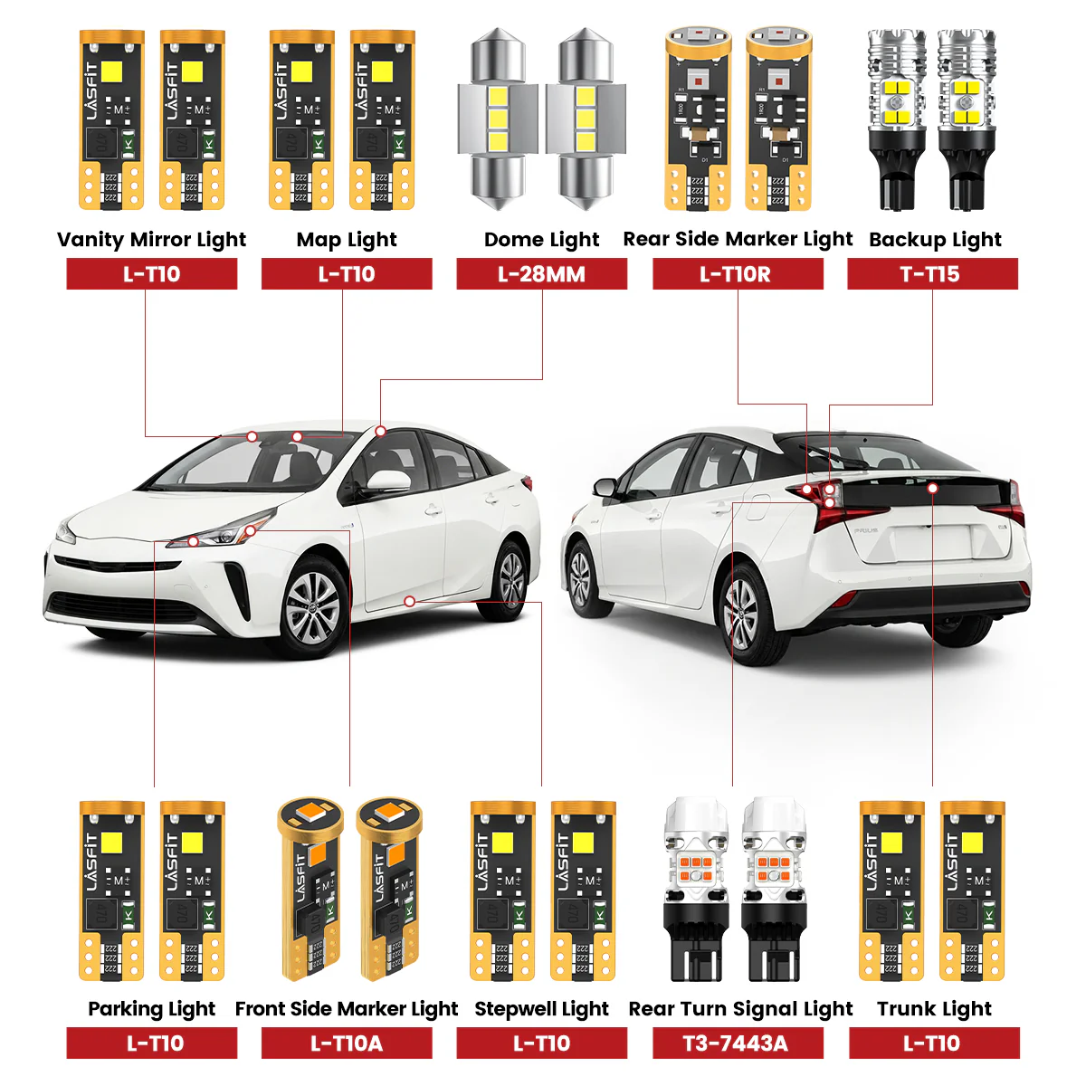 Fit for 2019-2022 Toyota Prius LED Exterior Interior Lights Upgrade