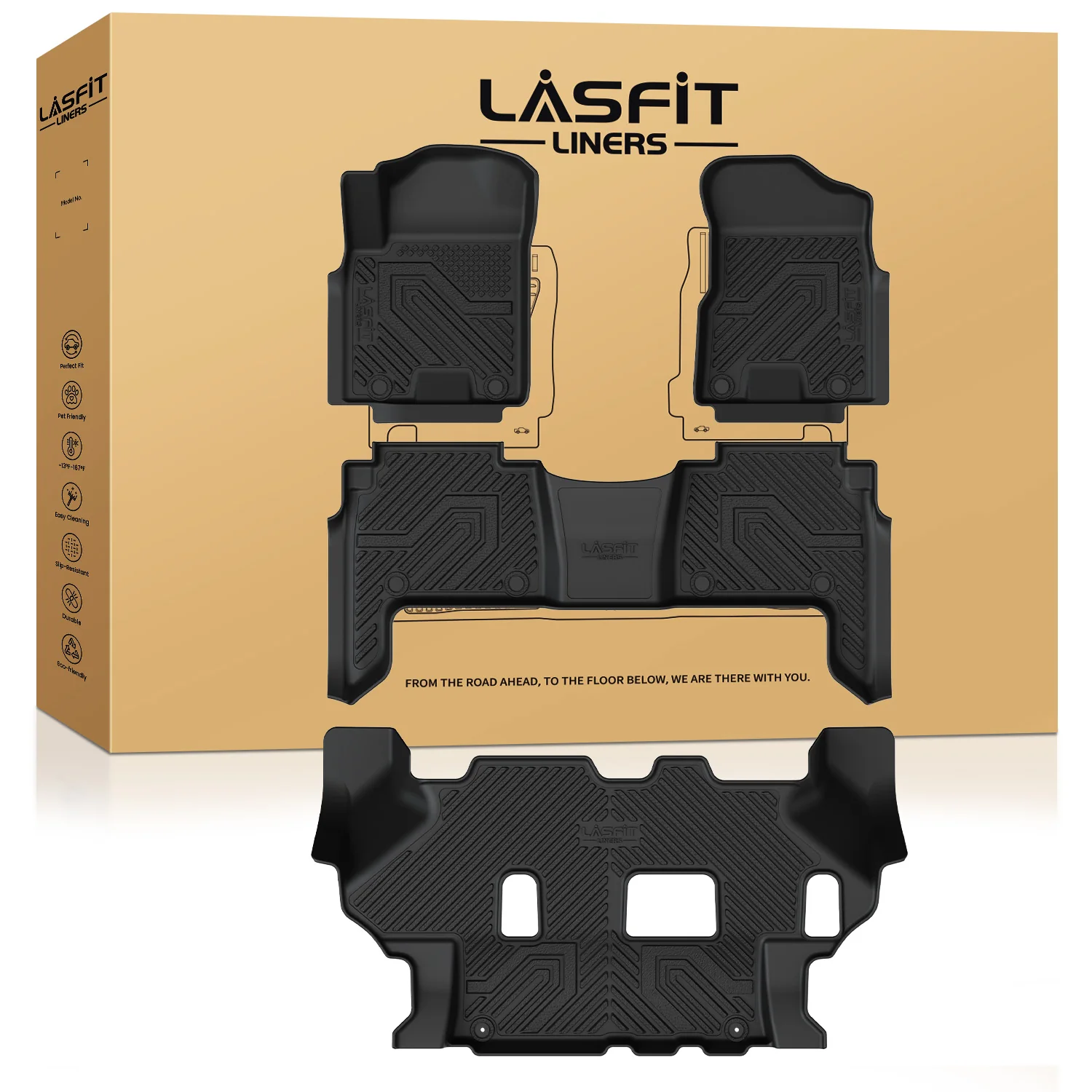Fit for 2011-2024 Infiniti QX80 Floor Mats or Cargo & Seatback Mats, Fit 8seats(2nd Row Bench Seats) - Image 18