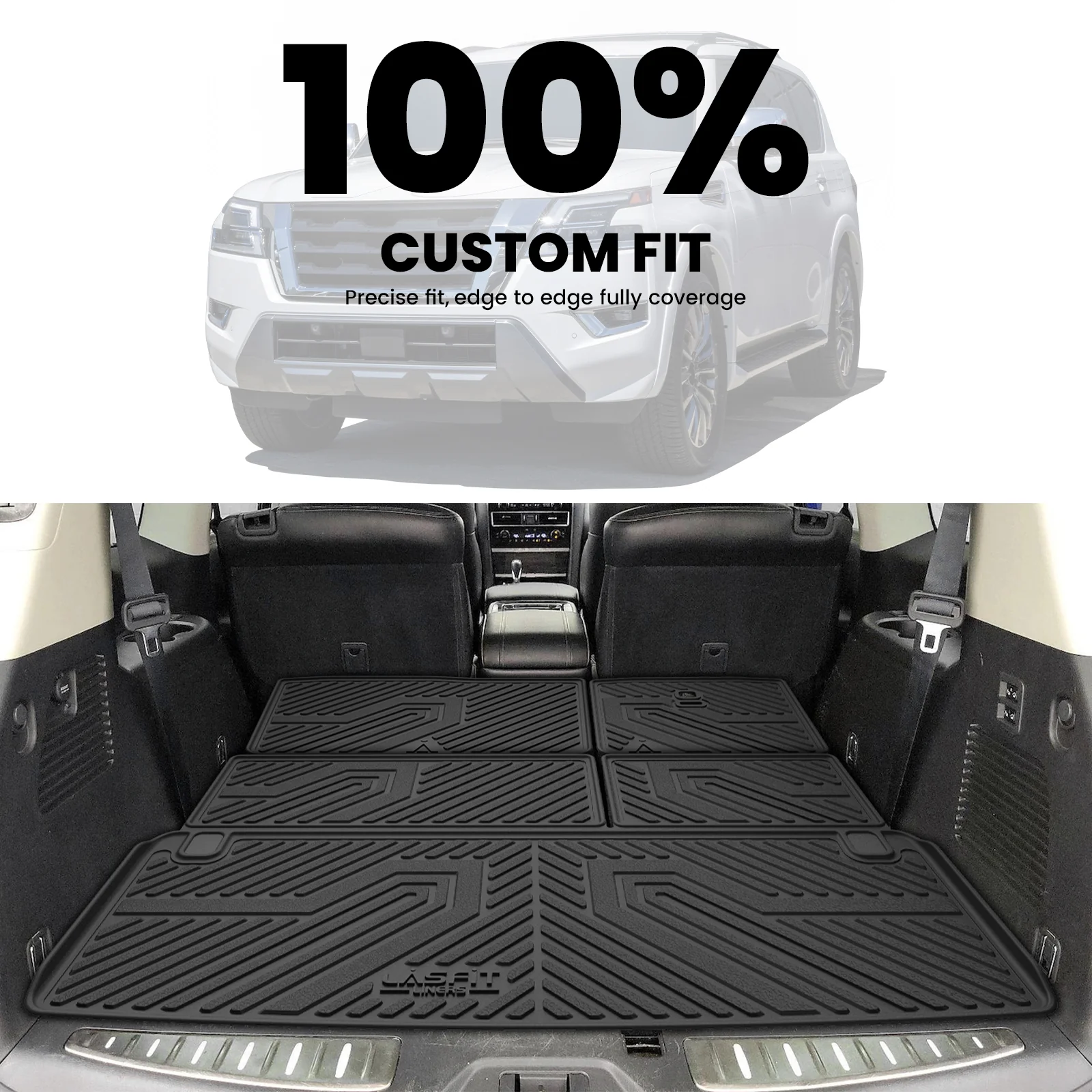 Fit for 2011-2024 Infiniti QX80 Floor Mats or Cargo & Seatback Mats, Fit 8seats(2nd Row Bench Seats) - Image 4