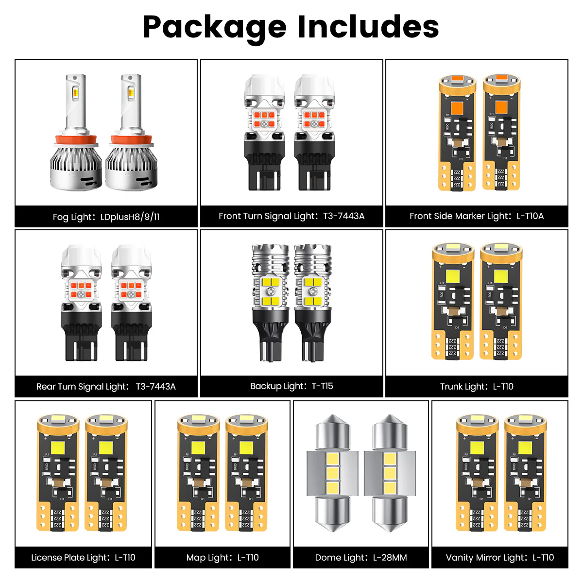 Fit for 2019-2021 Toyota RAV4 LED Bulbs Upgrade - Image 3